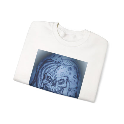 Jester Skull Graphic Sweatshirt, Unisex Heavy Blend Crewneck, Gothic Fashion, Streetwear Style, Halloween Gift, Edgy Casual Wear