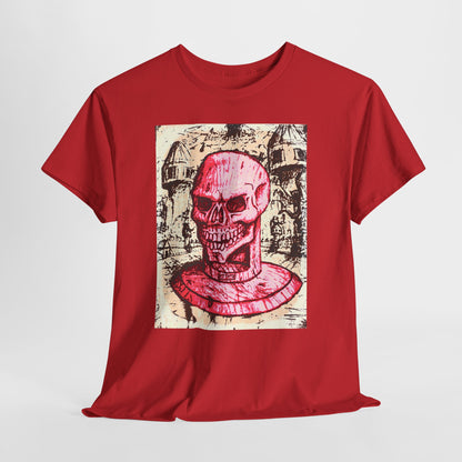 Vibrant Skull Graphic Tee, Unisex Heavy Cotton Shirt, Art Tee, Halloween Apparel, Edgy Casual Wear, Unique Gift