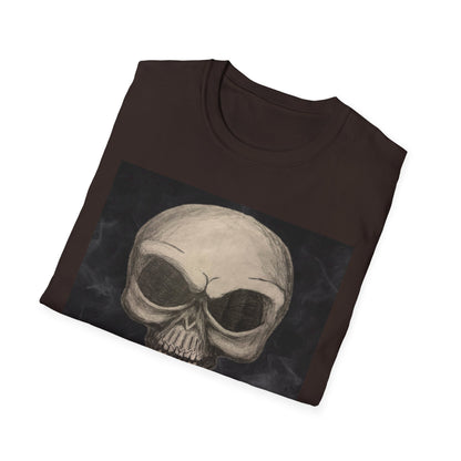 Skull Art Unisex Softstyle T-Shirt - Edgy Graphic Tee for Halloween, Festival Wear, Music Lovers, Gift Idea, Casual Style