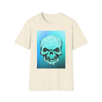 Skull Graphic  Bright Colored Unisex Softstyle T-Shirt, Edgy Tee, Casual Wear, Festival Apparel, Gift for Horror Fans, Halloween Clothing