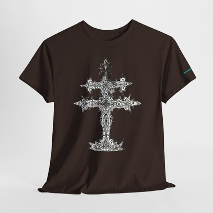 Graphic Tee — Gothic Cross Illustration Shirt