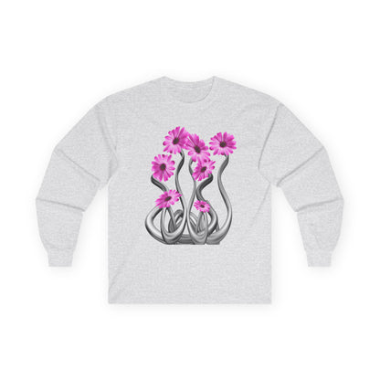 Long Sleeve Tee — Pink Floral Tentacle Garden Graphic
