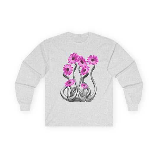 Long Sleeve Tee — Pink Floral Tentacle Garden Graphic
