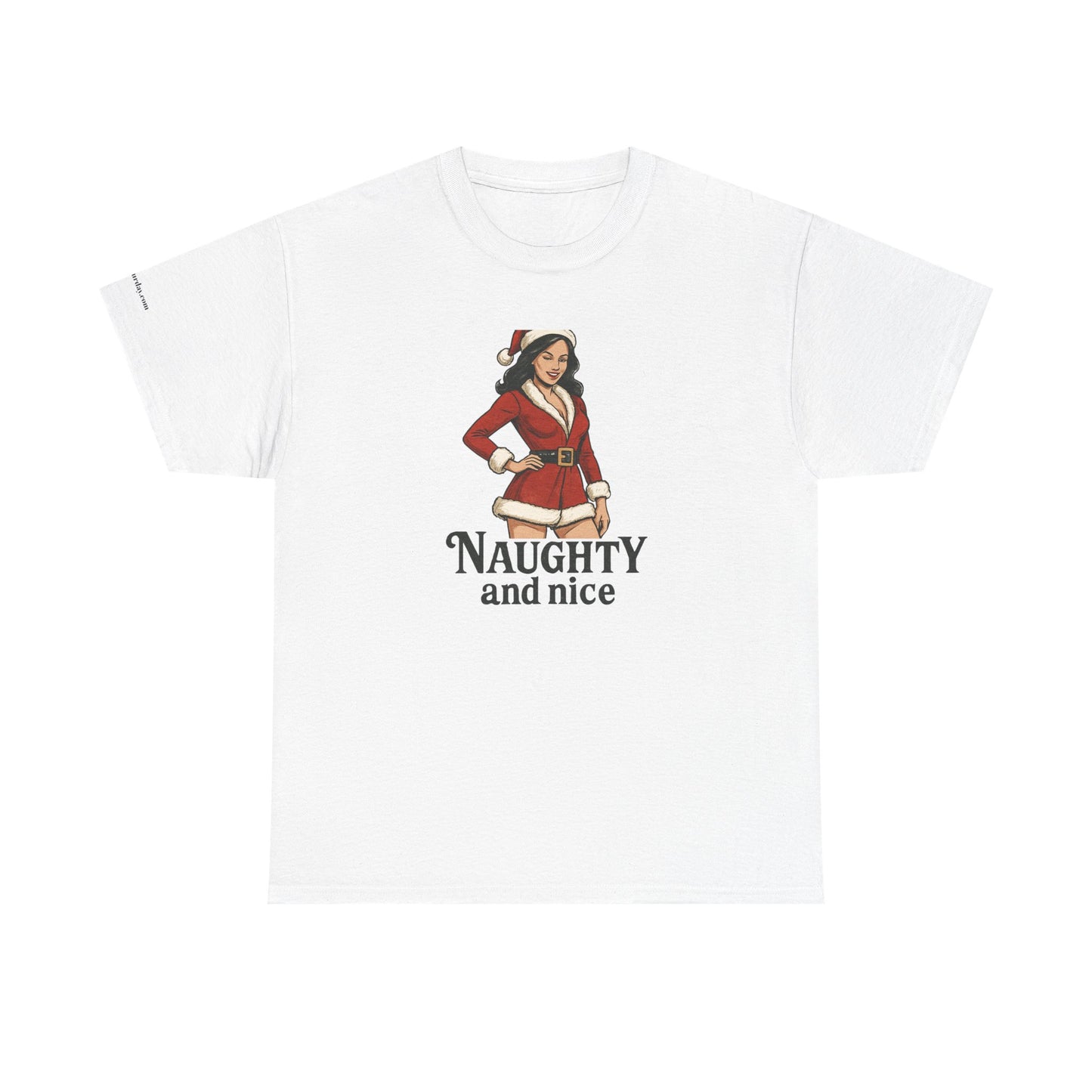 Unisex naughty and nice heavy weight Cotton Tee