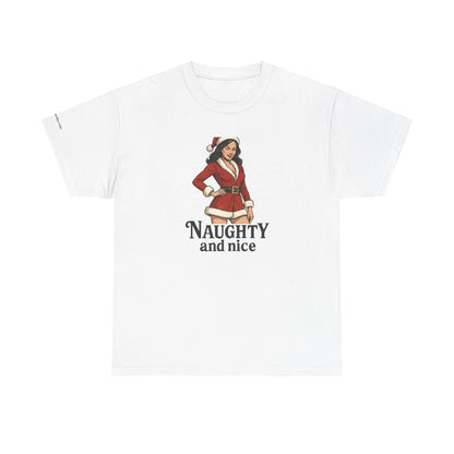 Unisex naughty and nice heavy weight Cotton Tee
