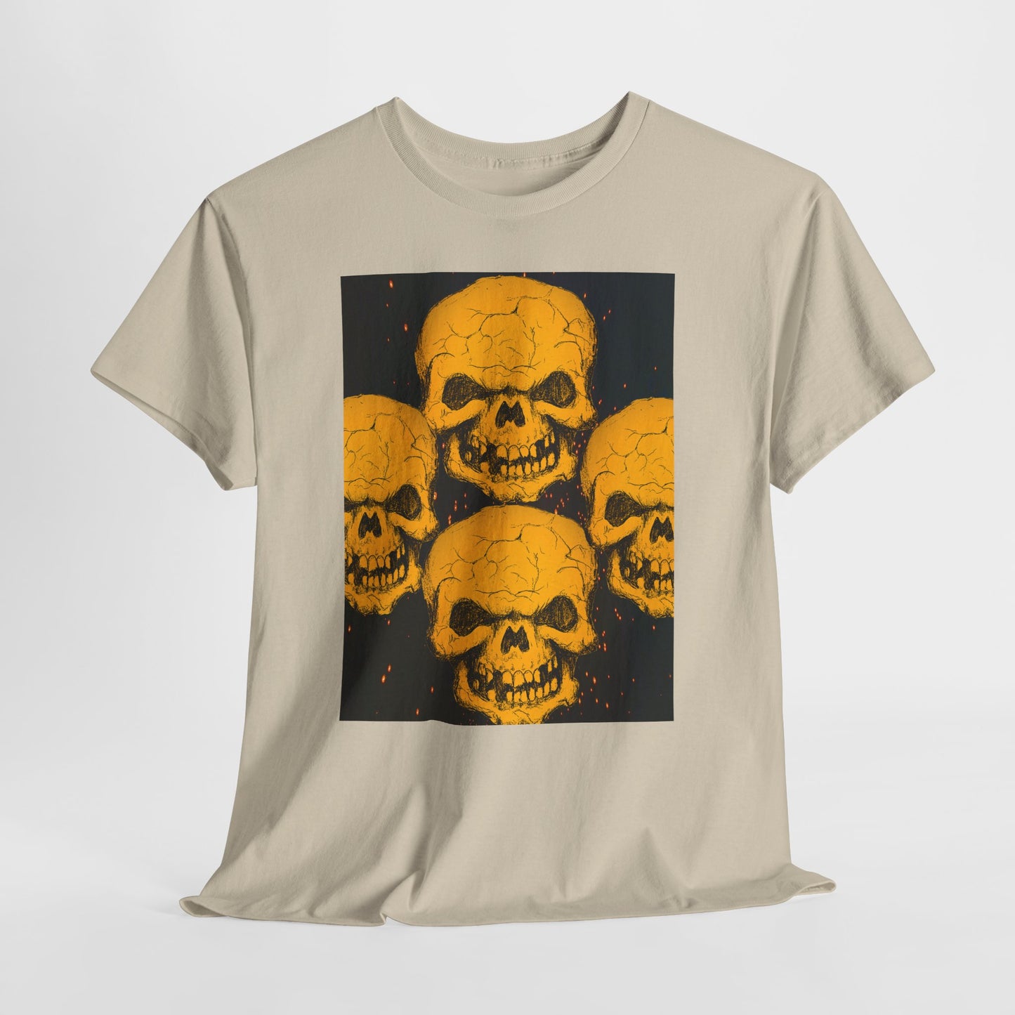 Halloween Skull  Graphic Tee, Unisex Heavy Cotton Tee, Graphic T-Shirt, Casual Wear, Unique Halloween Style, Perfect for Parties