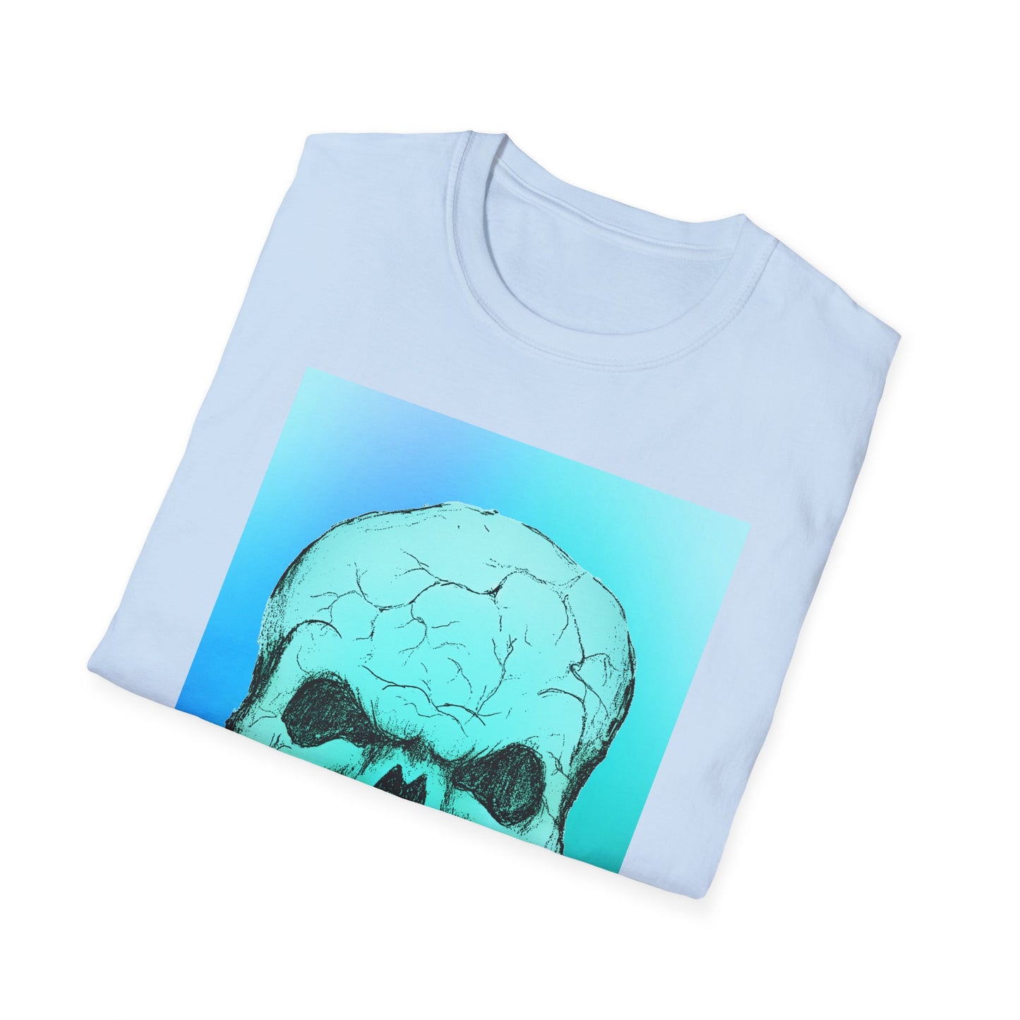 Skull Graphic  Bright Colored Unisex Softstyle T-Shirt, Edgy Tee, Casual Wear, Festival Apparel, Gift for Horror Fans, Halloween Clothing