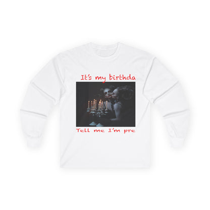 Disturbed Birthday Celebration Long Sleeve Tee, Fun Birthday Shirt, Unisex Casual Tee, Funny Gift for Dog Lovers, Party Outfit