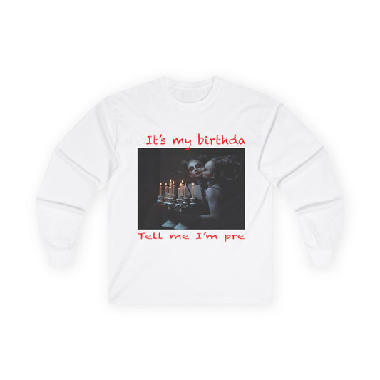 Disturbed Birthday Celebration Long Sleeve Tee, Fun Birthday Shirt, Unisex Casual Tee, Funny Gift for Dog Lovers, Party Outfit