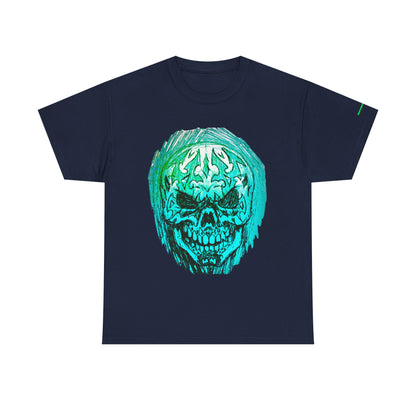 Vibrant Green Skull Graphic Tee - Unisex Heavy Cotton