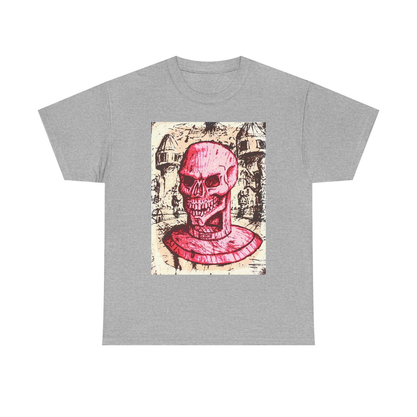 Vibrant Skull Graphic Tee, Unisex Heavy Cotton Shirt, Art Tee, Halloween Apparel, Edgy Casual Wear, Unique Gift