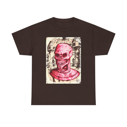 Vibrant Skull Graphic Tee, Unisex Heavy Cotton Shirt, Art Tee, Halloween Apparel, Edgy Casual Wear, Unique Gift