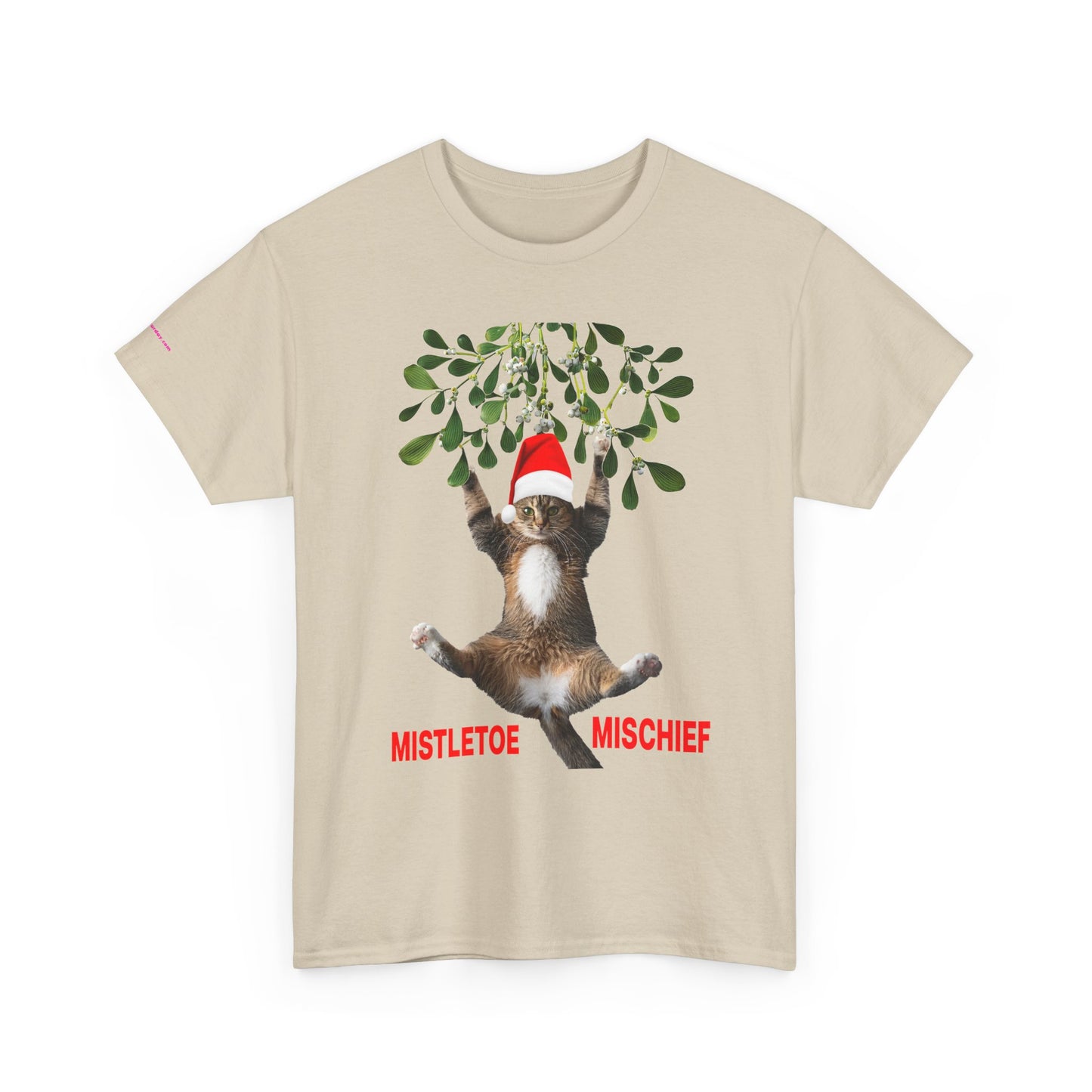 Christmas Cat & Mistletoe Tee — "Mistletoe Mischief" Holiday T-Shirt