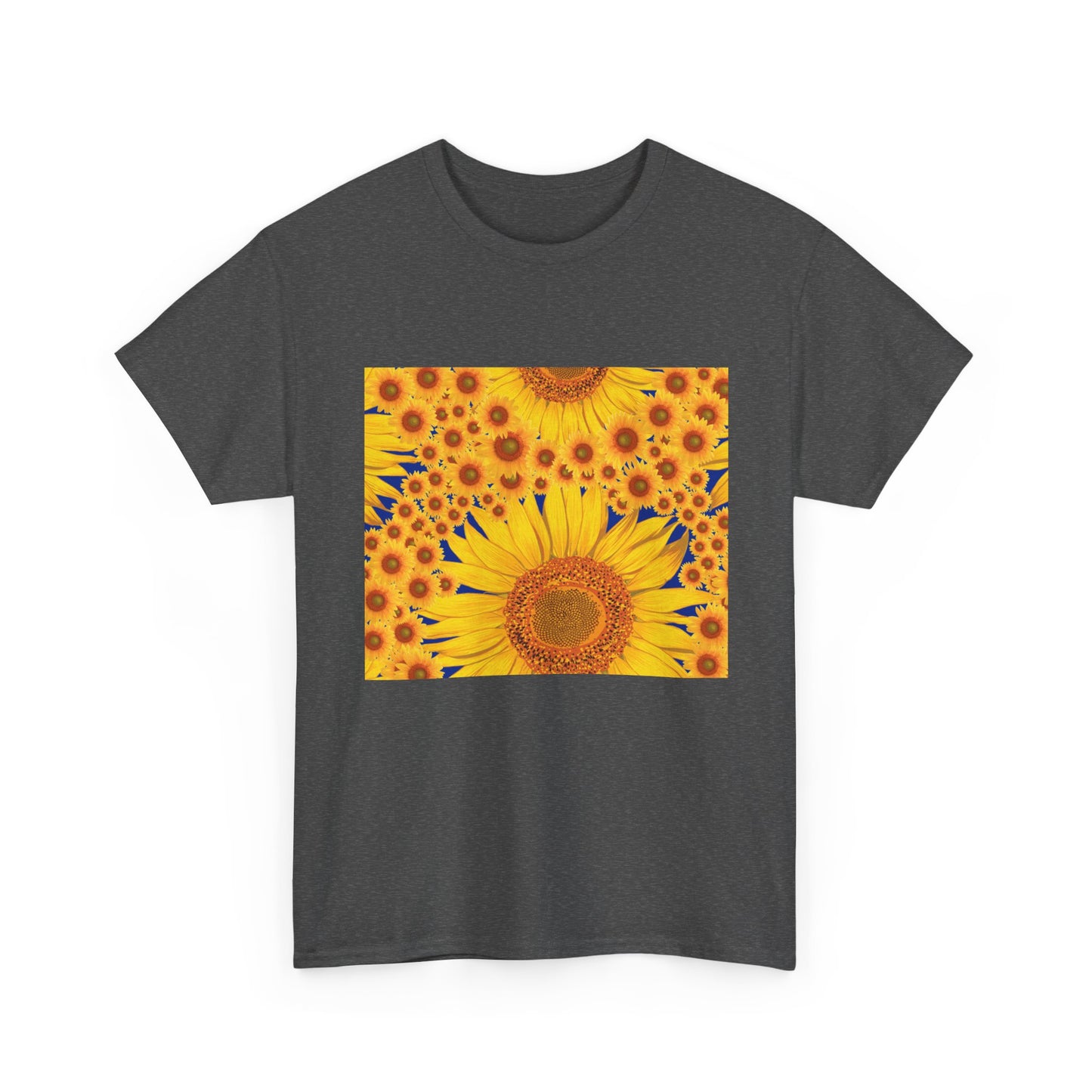 Sunflower Vibes Unisex Heavy Cotton Tee - Perfect for Summer, Nature Lovers, Gardening Celebrations, Casual Wear, Gift Ideas
