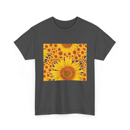 Sunflower Vibes Unisex Heavy Cotton Tee - Perfect for Summer, Nature Lovers, Gardening Celebrations, Casual Wear, Gift Ideas