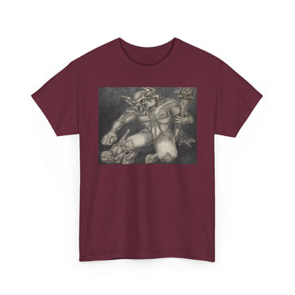 Bull Warrior With Kitten B & W design Unisex Tee