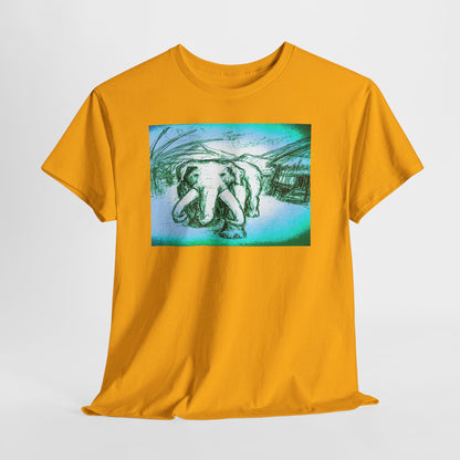 Artistic Elephant Unisex Cotton Tee - Unique Graphic Design
