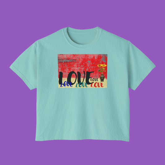 Colorful Love Boxy Tee, Love T-Shirt