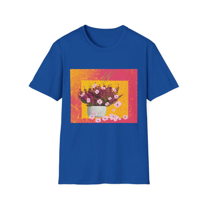 Floral Bouquet Textured Unisex Softstyle T-Shirt, Casual Tee, Gift for Garden Lovers, Spring Fashion, Housewarming Gift, Floral Art