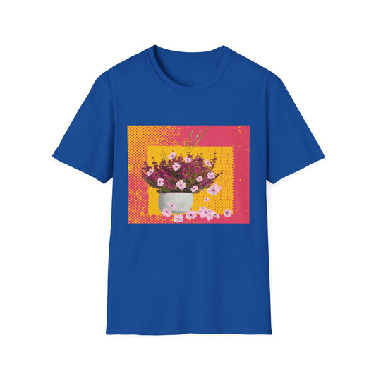 Floral Bouquet Textured Unisex Softstyle T-Shirt, Casual Tee, Gift for Garden Lovers, Spring Fashion, Housewarming Gift, Floral Art