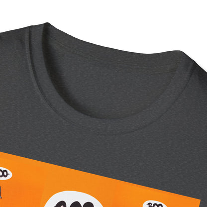 Halloween Ghost 'Boo' Unisex T-Shirt | Spooky Vibes, Costume, Fall Festivities, Trick-or-Treat, Fun Graphic Tee