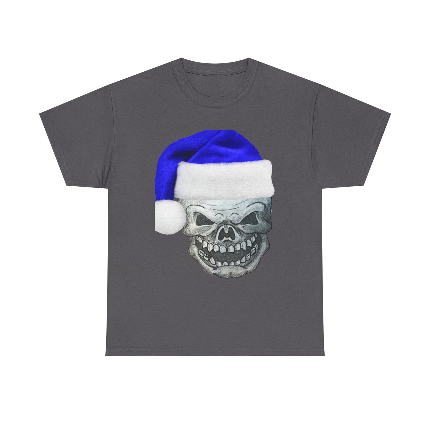 Skull in Blue Santa Hat T-Shirt