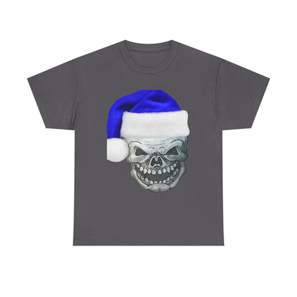 Skull in Blue Santa Hat T-Shirt