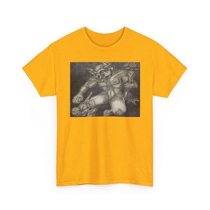 Bull Warrior With Kitten B & W design Unisex Tee