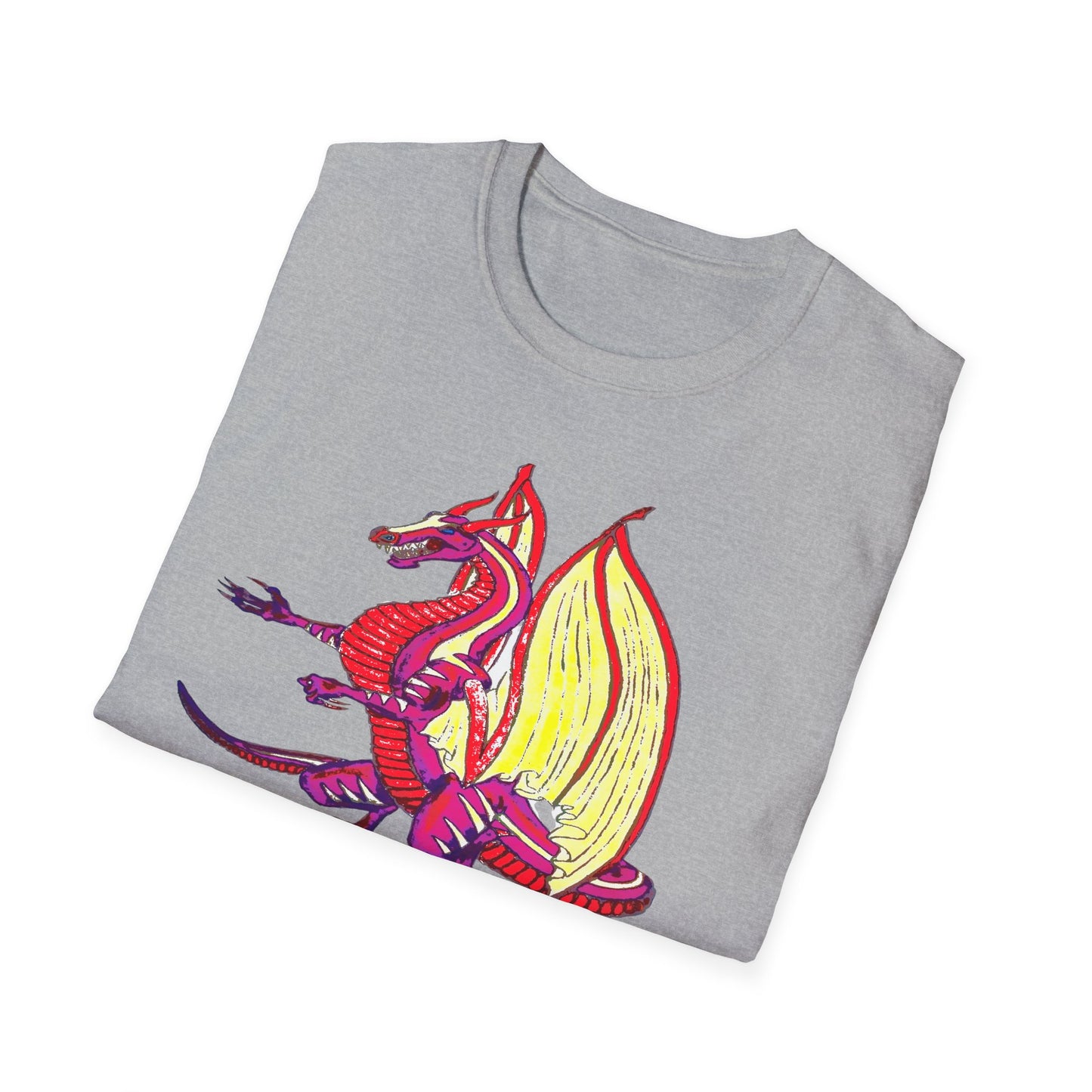 Red Dragon Graphic Unisex T-Shirt, Softstyle Tee, Unique Gift, Casual Wear, Fantasy Lover Apparel, Ideal for Conventions, Birthdays