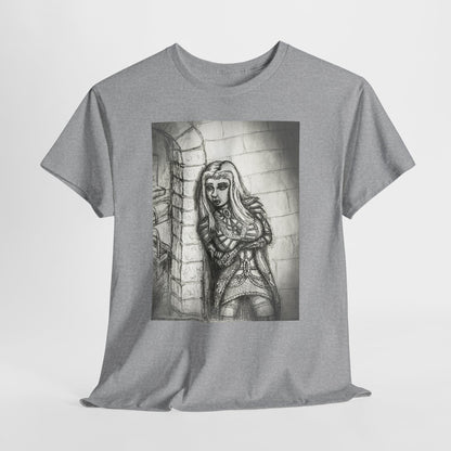 Fantasy Female Elf B & W Unisex Tee