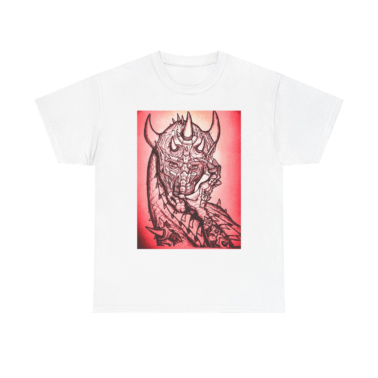 Bold Graphic Tee with Gothic Dragon Design, Unisex Cotton Shirt, Unique Art Tee, Oversized Casual Top, Gift for Art Lovers