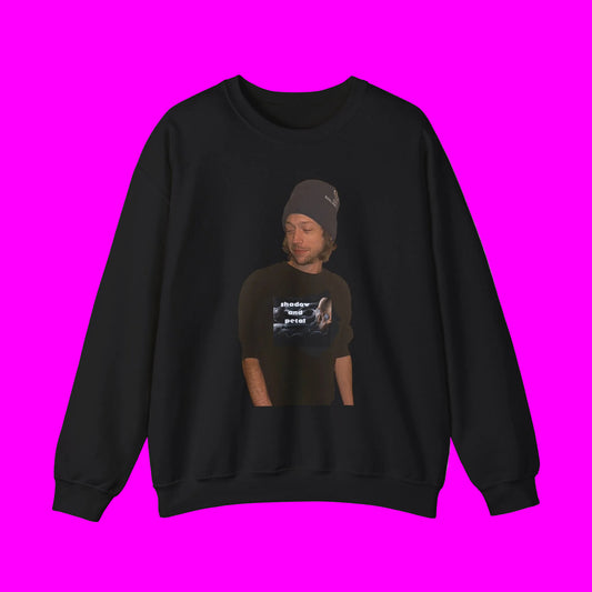 Photo Print Crewneck Sweatshirt — Retro Portrait Graphic with Text