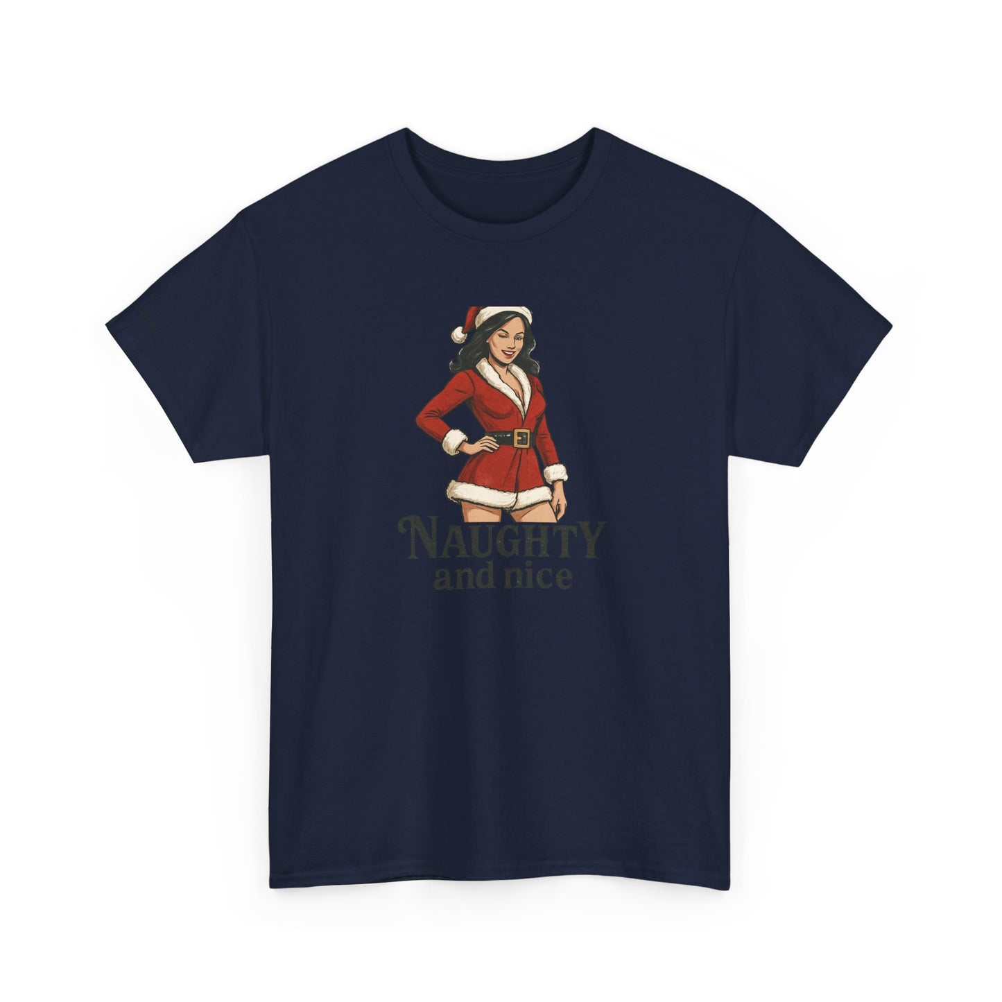 Unisex naughty and nice heavy weight Cotton Tee