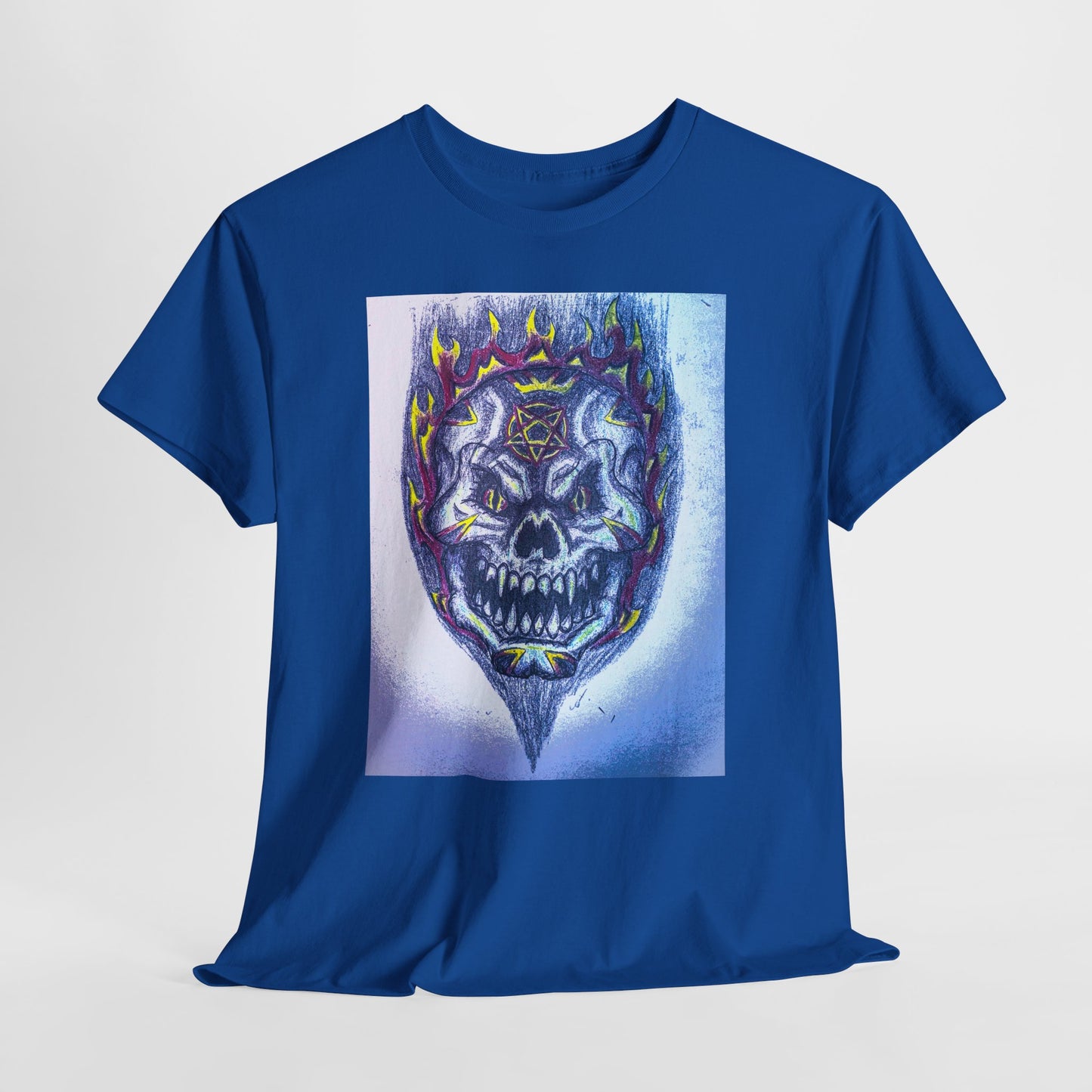 Edgy Skull Graphic Tee, Unisex Heavy Cotton T-Shirt for Halloween, Music Festivals, Everyday Wear, Gifts for Him and Her