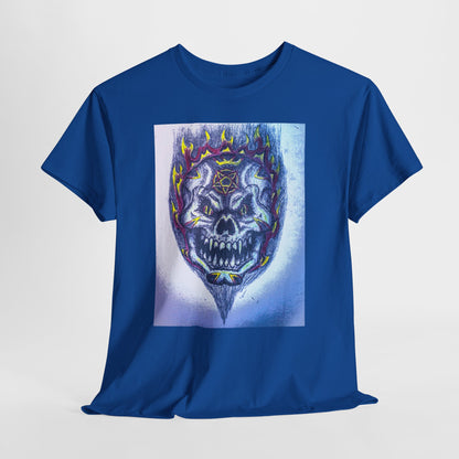 Edgy Skull Graphic Tee, Unisex Heavy Cotton T-Shirt for Halloween, Music Festivals, Everyday Wear, Gifts for Him and Her