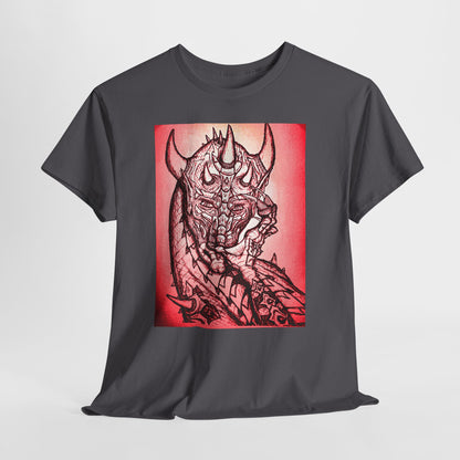 Bold Graphic Tee with Gothic Dragon Design, Unisex Cotton Shirt, Unique Art Tee, Oversized Casual Top, Gift for Art Lovers