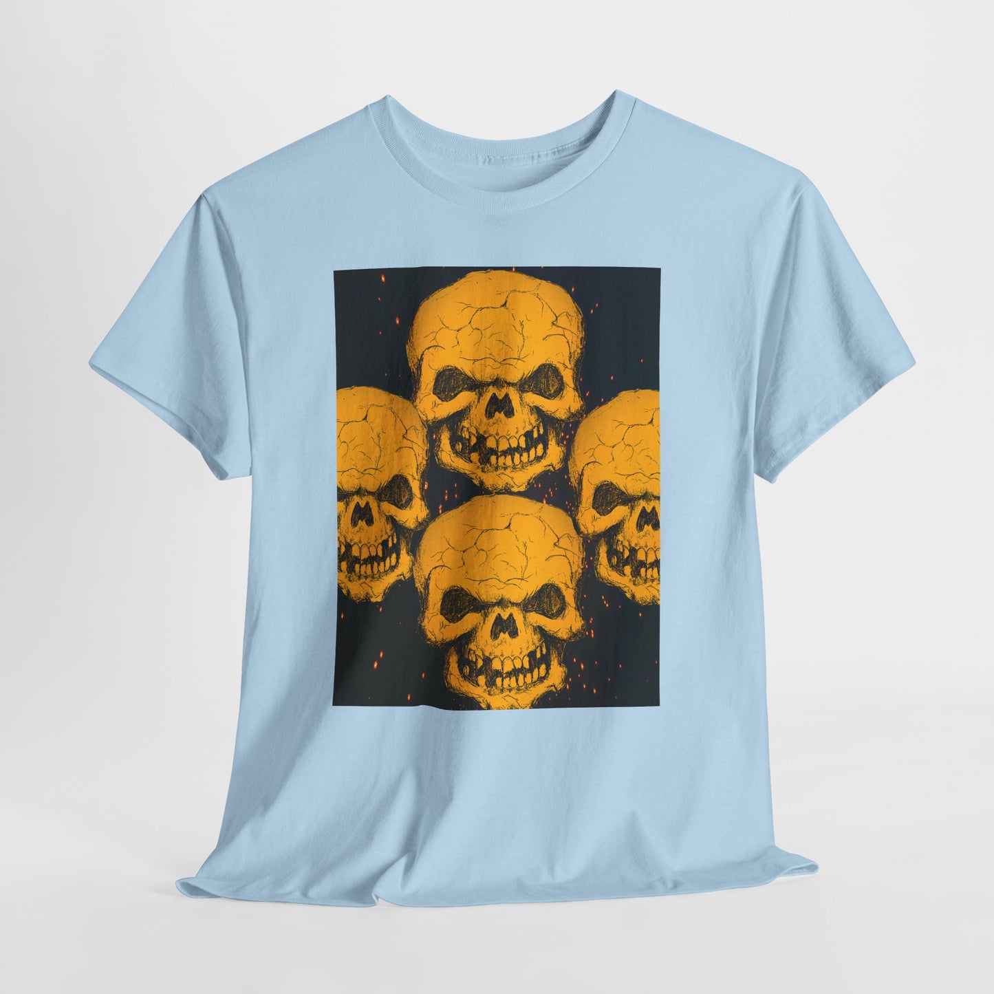 Halloween Skull  Graphic Tee, Unisex Heavy Cotton Tee, Graphic T-Shirt, Casual Wear, Unique Halloween Style, Perfect for Parties