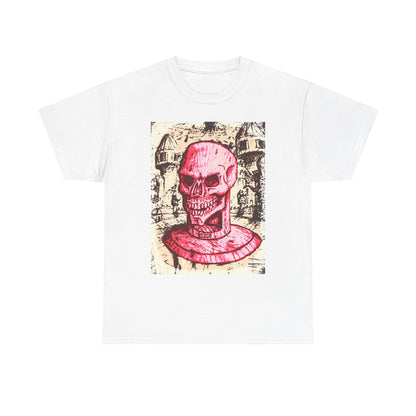 Vibrant Skull Graphic Tee, Unisex Heavy Cotton Shirt, Art Tee, Halloween Apparel, Edgy Casual Wear, Unique Gift