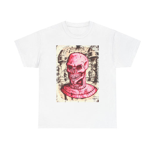 Vibrant Skull Graphic Tee, Unisex Heavy Cotton Shirt, Art Tee, Halloween Apparel, Edgy Casual Wear, Unique Gift