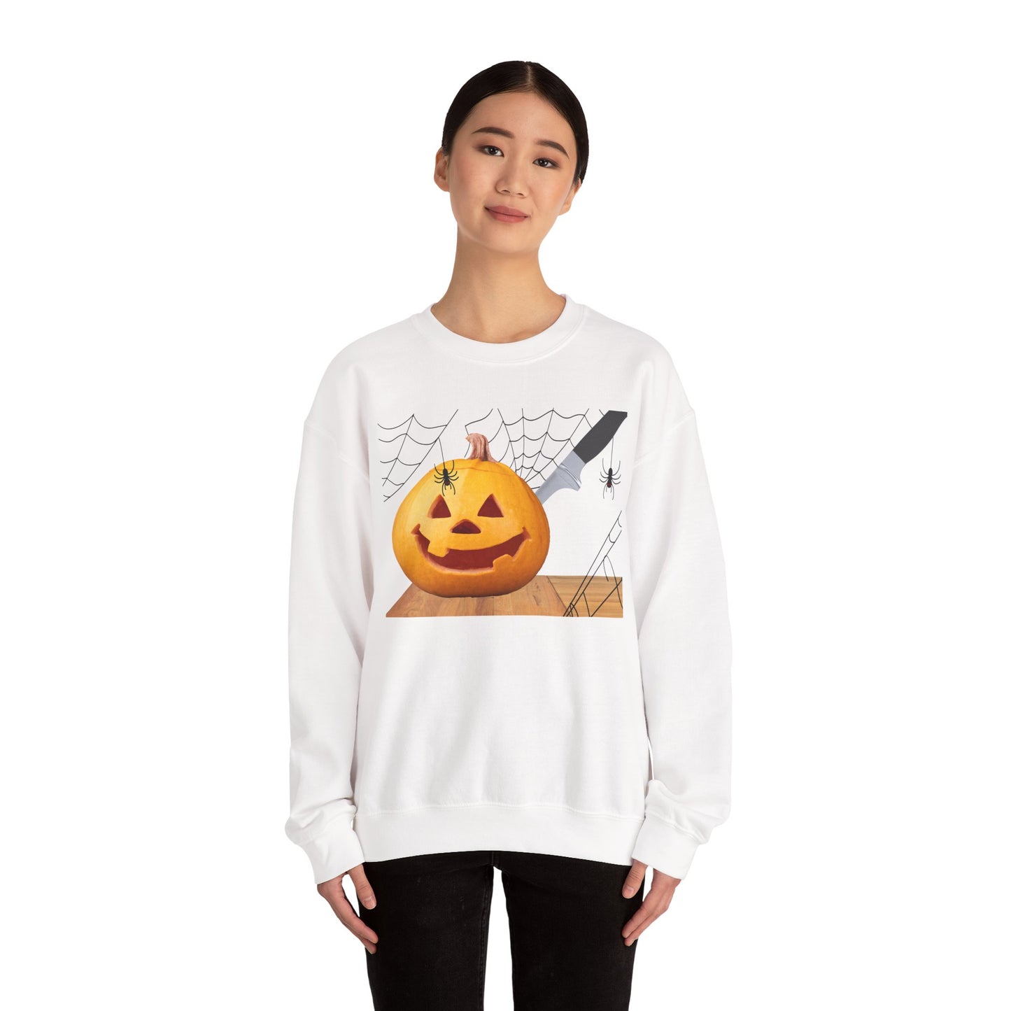 Halloween Horror Smiling Pumpkin Face Sweatshirt