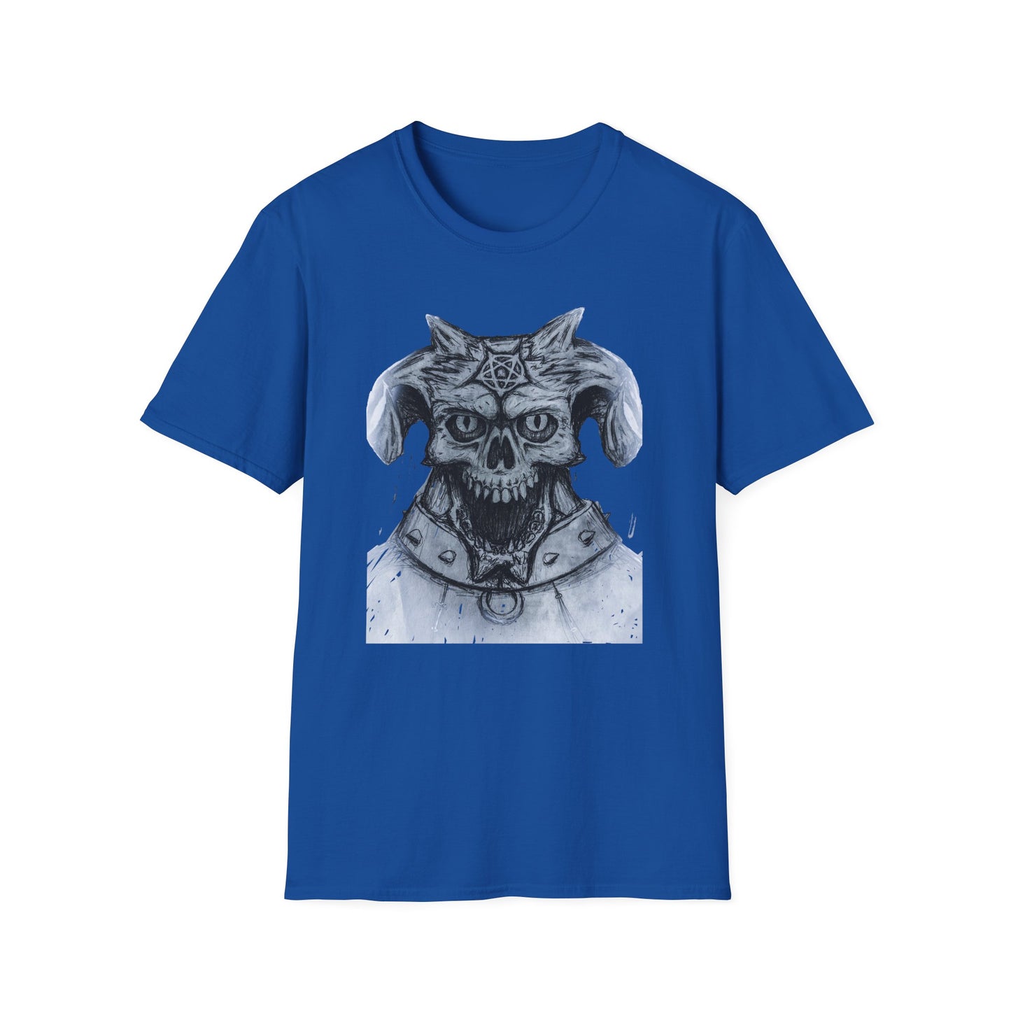 Edgy Graphic Tee: Unisex Softstyle T-Shirt with Skull Design, Art Lover Gift, Halloween Costume, Casual Wear, Unique Artwork Apparel
