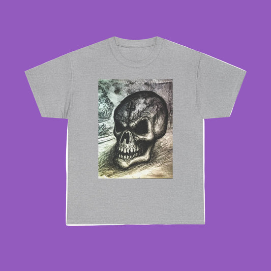 Skull Town Center Graphic Unisex Heavy Cotton Tee