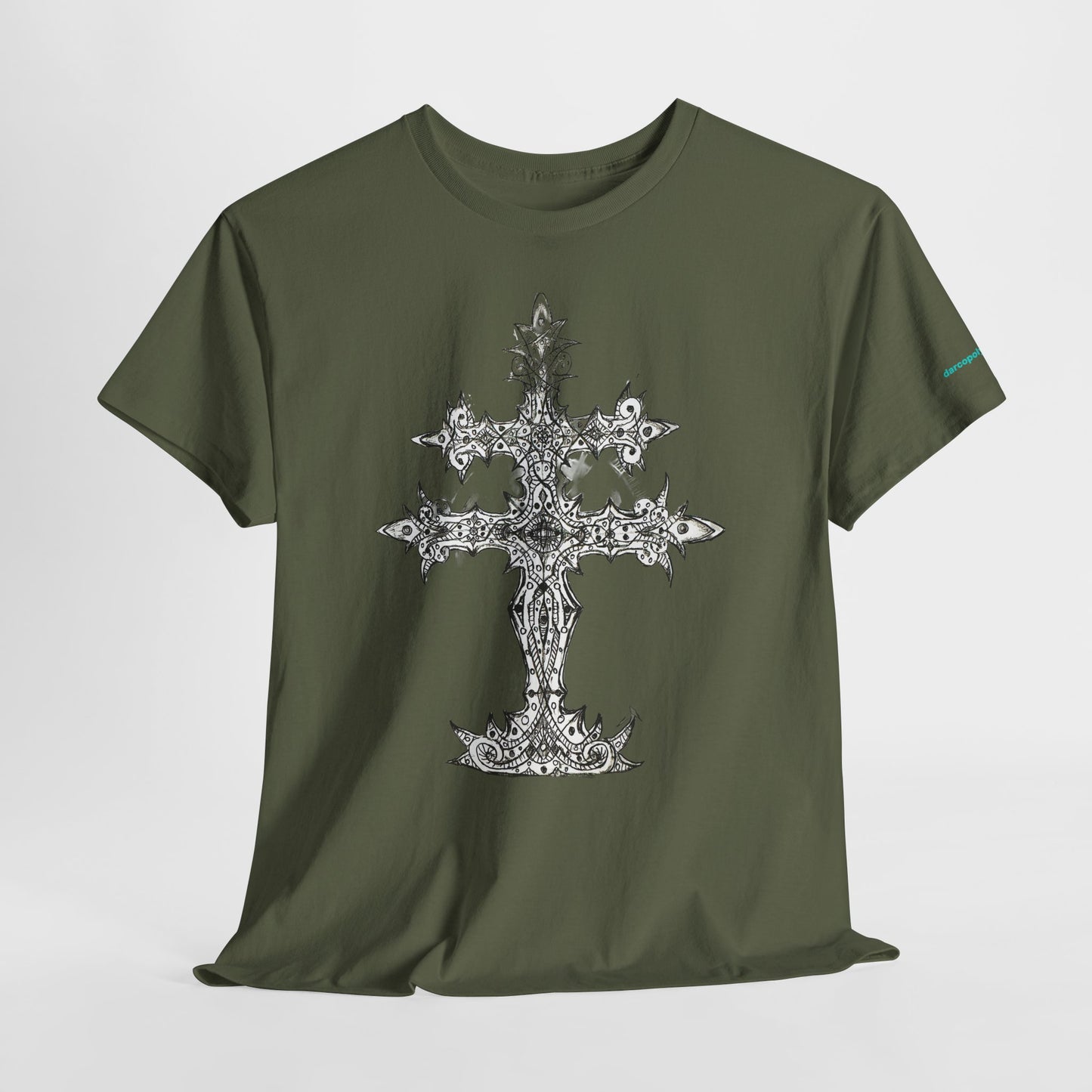 Graphic Tee — Gothic Cross Illustration Shirt