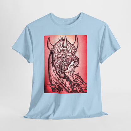 Bold Graphic Tee with Gothic Dragon Design, Unisex Cotton Shirt, Unique Art Tee, Oversized Casual Top, Gift for Art Lovers