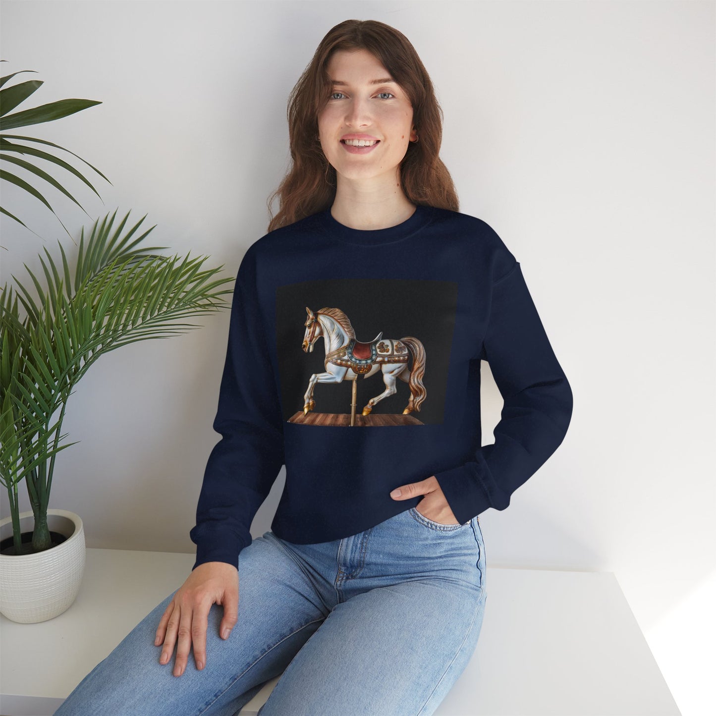 Vintage Carousel Horse Crewneck Sweatshirt, Cozy Sweatshirt, Equestrian Gift, Animal Art Sweatshirt, Unique Fall Apparel, Celebration [...]
