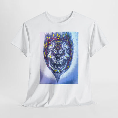 Edgy Skull Graphic Tee, Unisex Heavy Cotton T-Shirt for Halloween, Music Festivals, Everyday Wear, Gifts for Him and Her