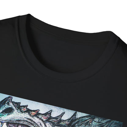 Graphic Dragon Art Unisex T-Shirt, Unique Gift for Ocean Lovers, Summer Vibes, Casual Wear, Perfect for Beach Days, Art Parties
