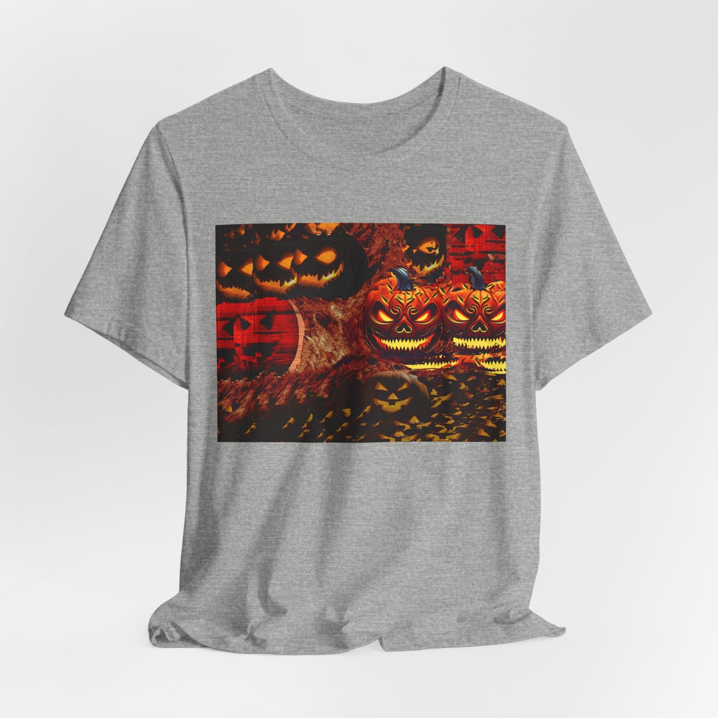Halloween Distorted Pumpkin Graphic Tee, Unisex T-Shirt for Autumn, Spooky Season Top, Halloween Costume Idea, Men's & Women's Casual Wear