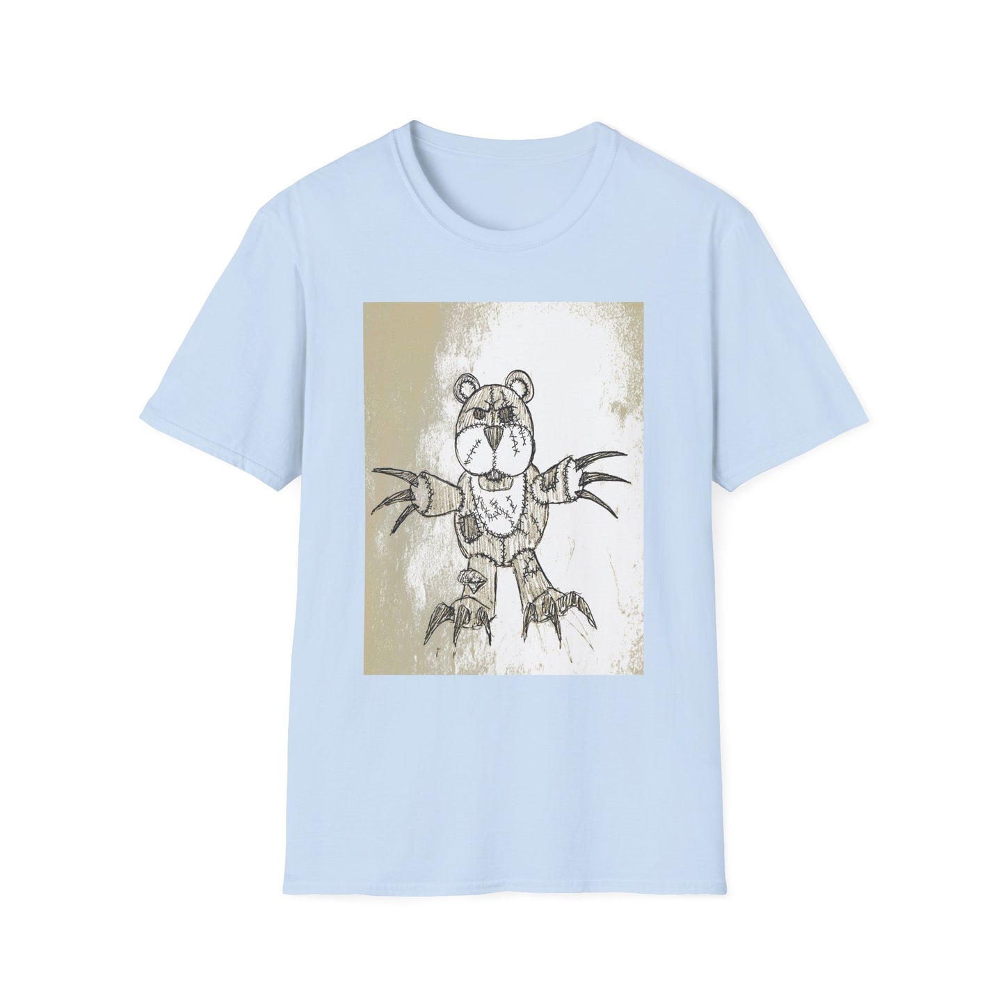 Demonic  Artistic Bear T-Shirt, Unisex Graphic Tee, Unique Animal Art Shirt, Fun Casual Wear, Gift for Kids & Teens, Birthday or Holiday