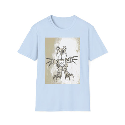 Demonic  Artistic Bear T-Shirt, Unisex Graphic Tee, Unique Animal Art Shirt, Fun Casual Wear, Gift for Kids & Teens, Birthday or Holiday